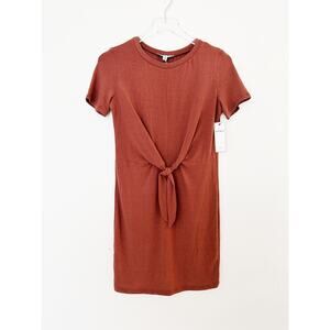 NWT She and Sky Orange Knot Front T-Shirt Dress Size Small